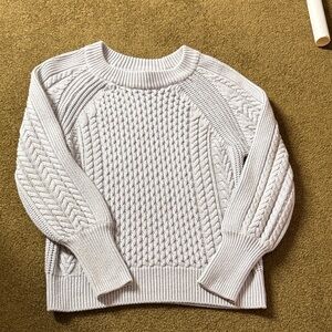 Magaschoni Grey Cable Crewneck Sweater